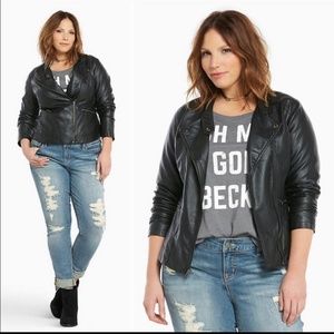 Torrid Black Leather Moto Jacket